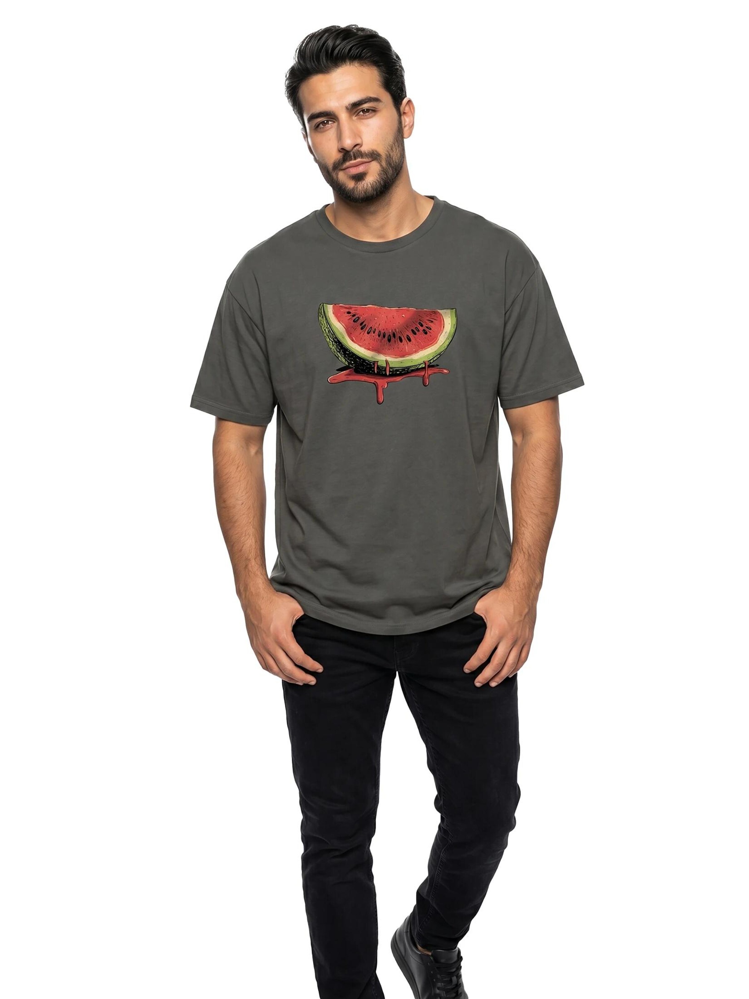 MAKAYA Shirt 'Watermelon' in Grey