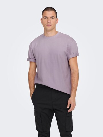 Only & Sons T-shirt 'Fred' i lila: framsida