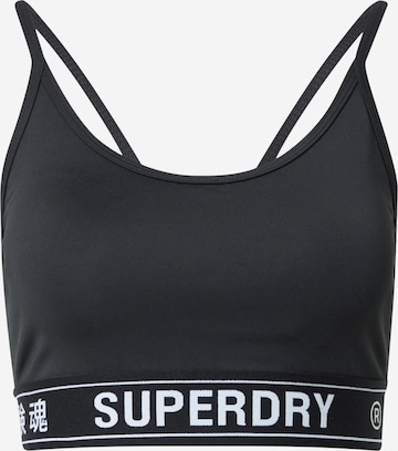 SuperdryBustier Sportski grudnjak - crna boja: prednji dio