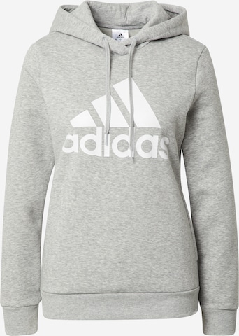 ADIDAS SPORTSWEAR Спортен суитшърт с качулка 'Essentials' в сиво: отпред