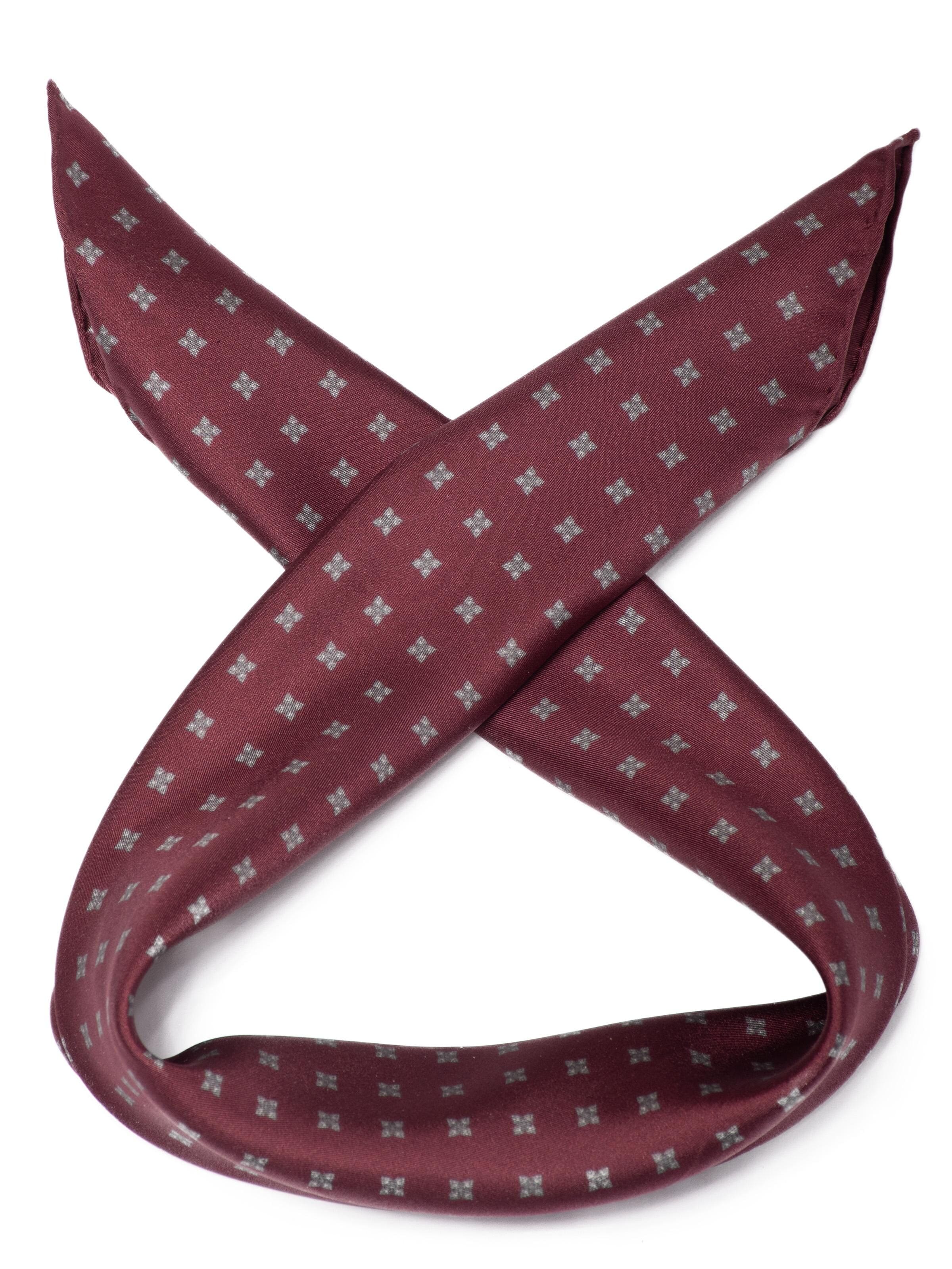 MayTree - Chal 'Seidentuch handrolliertes Herrenseidentuch aus Twill-Seide,  53x53 dezente Muster weinrot' en rojo