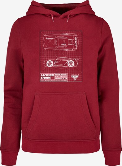 ABSOLUTE CULT Sweatshirt 'Cars -Jackson Storm' in rubinrot / weiß, Produktansicht