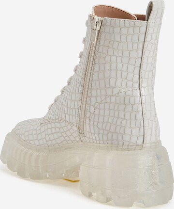 Katy Perry Lace-Up Ankle Boots 'GELI COMBAT' in White