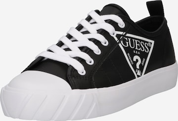 Sneaker low 'Kerrie' de la GUESS pe negru: față