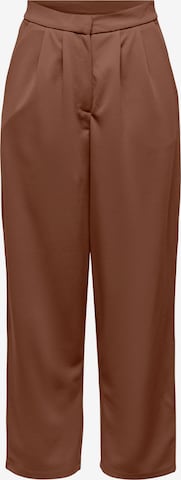 JDY Loose fit Pleat-Front Pants 'Catia' in Brown: front