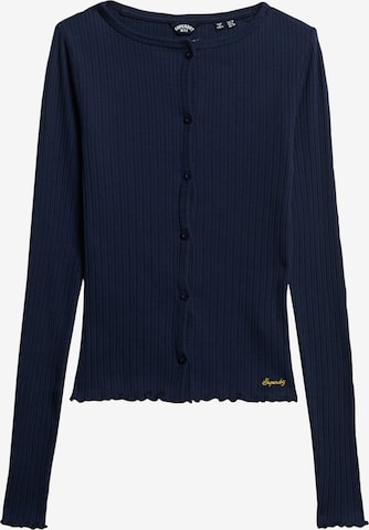 Superdry Gebreid vest in Blauw: voorkant