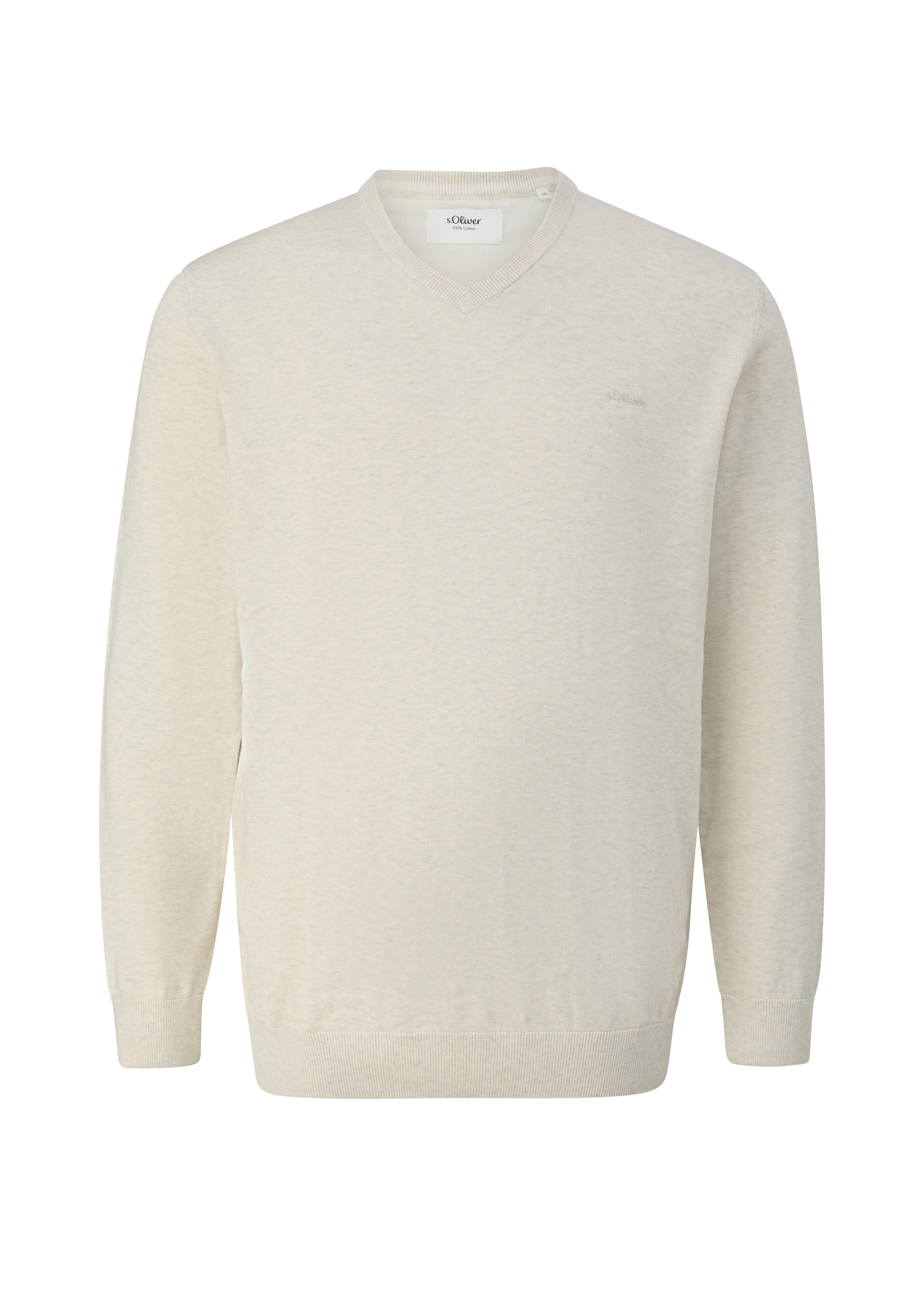 s.Oliver Men Big Sizes Trui in Beige: voorkant