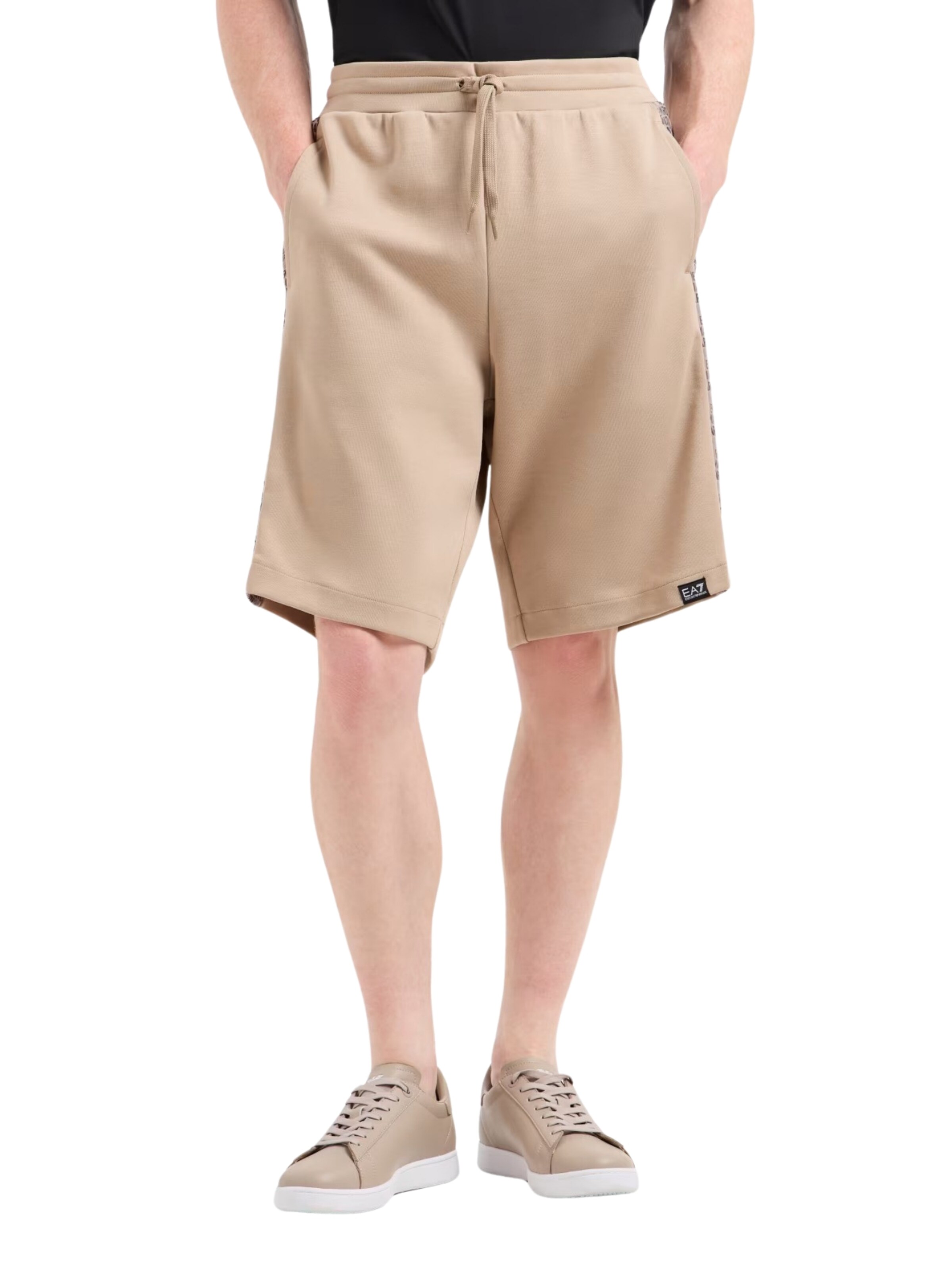 EA7 Emporio Armani Regular Trousers in Beige: front
