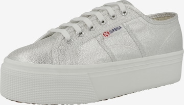 SUPERGA Platform trainers 'Lame' in Silver: front