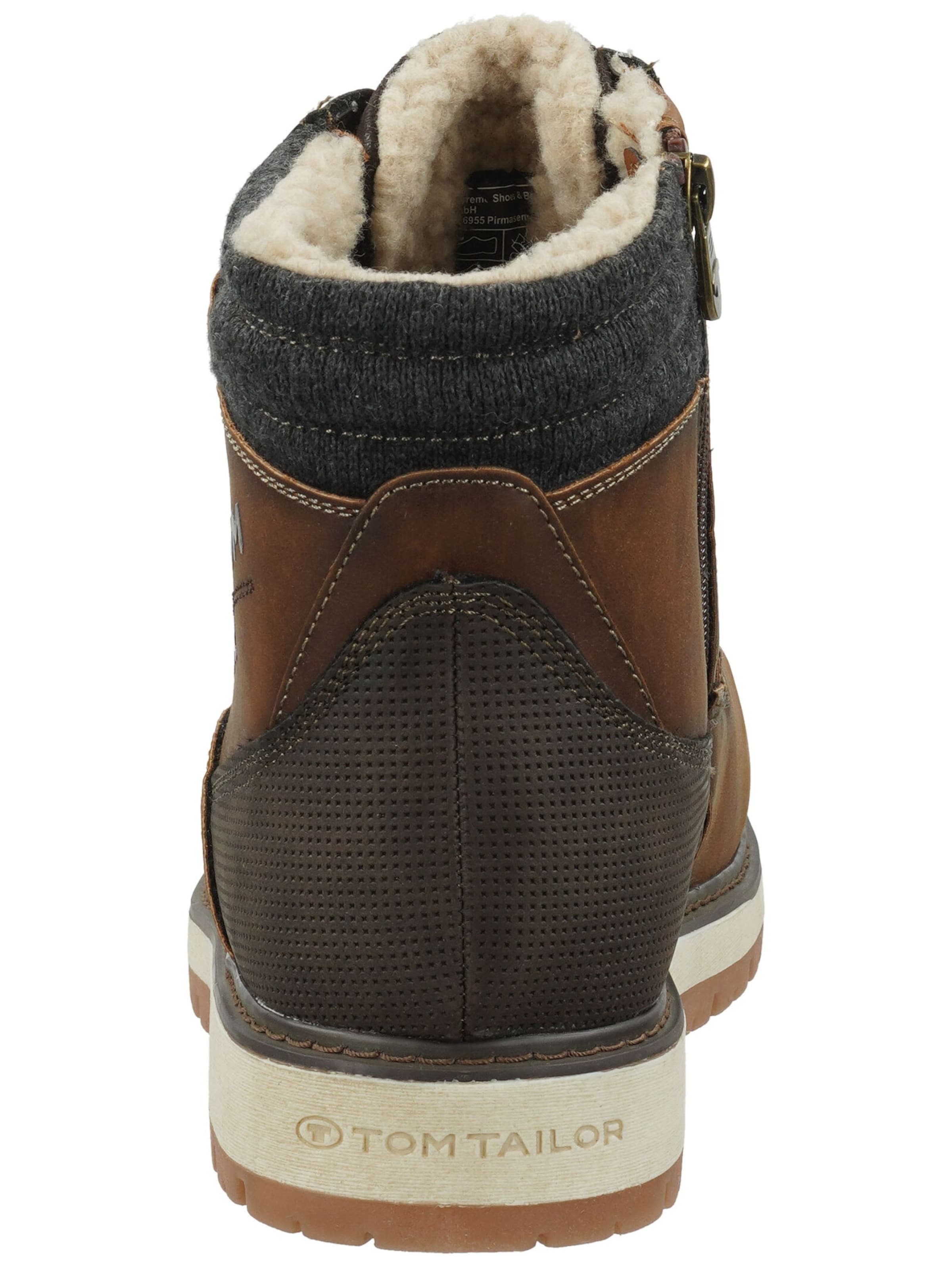 TOM TAILOR Schnürstiefel in Braun