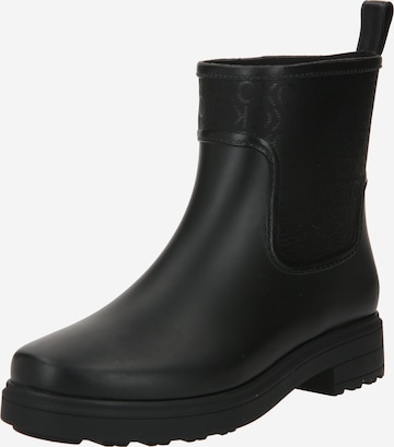 Bottes en caoutchouc Calvin Klein en noir : devant