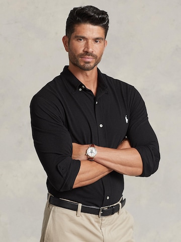 Coupe regular Chemise Polo Ralph Lauren Big & Tall en noir : devant