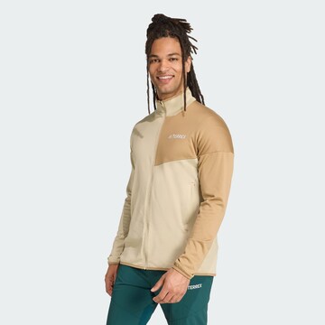 ADIDAS TERREX Funktionele fleece-jas 'Xperior' in Beige: voorkant