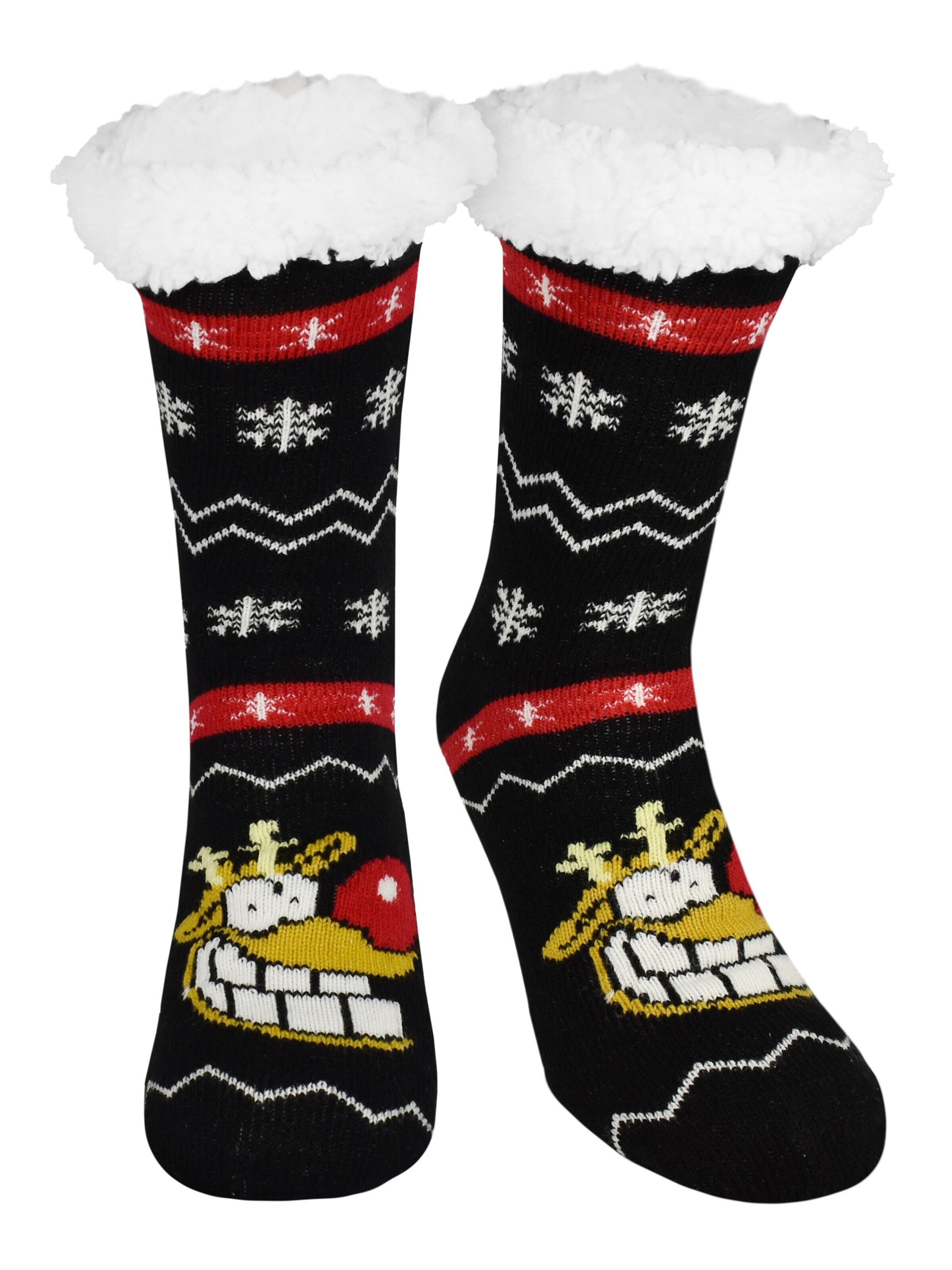 United Labels Socken 'Hüttensocken Ralph Ruthe Rentier Rudi'‌‌‌‌‌ in Schwarz: Vorderseite