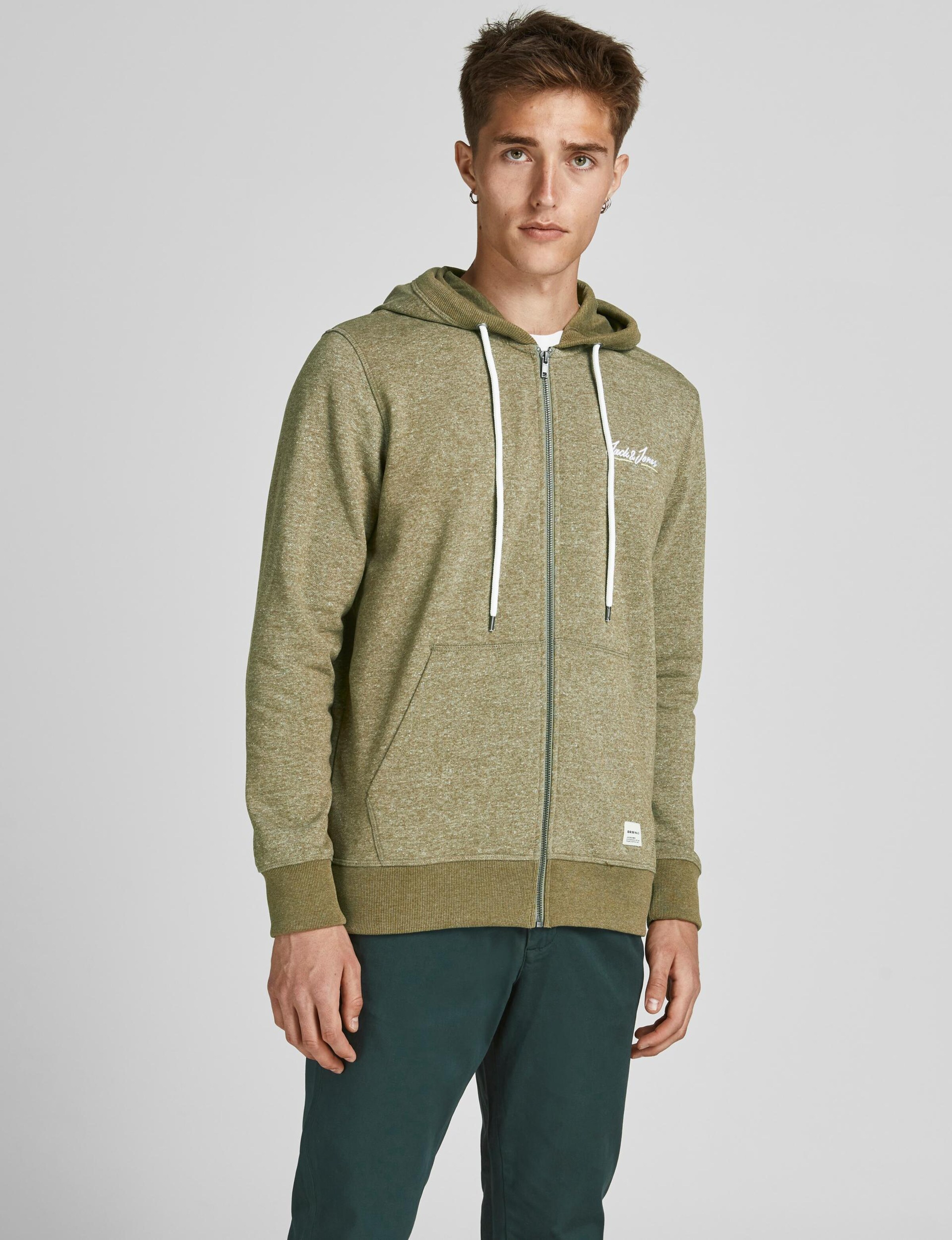 Männer Sweat JACK & JONES Sweatjacke 'Tons' in Oliv - RA06665 Männer Sweat JACK & JONES Sweatjacke 'Tons' in Oliv - RA06665