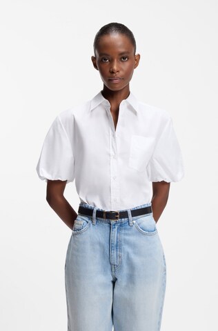 HUGO Blouse ' Evergreen ' in White: front