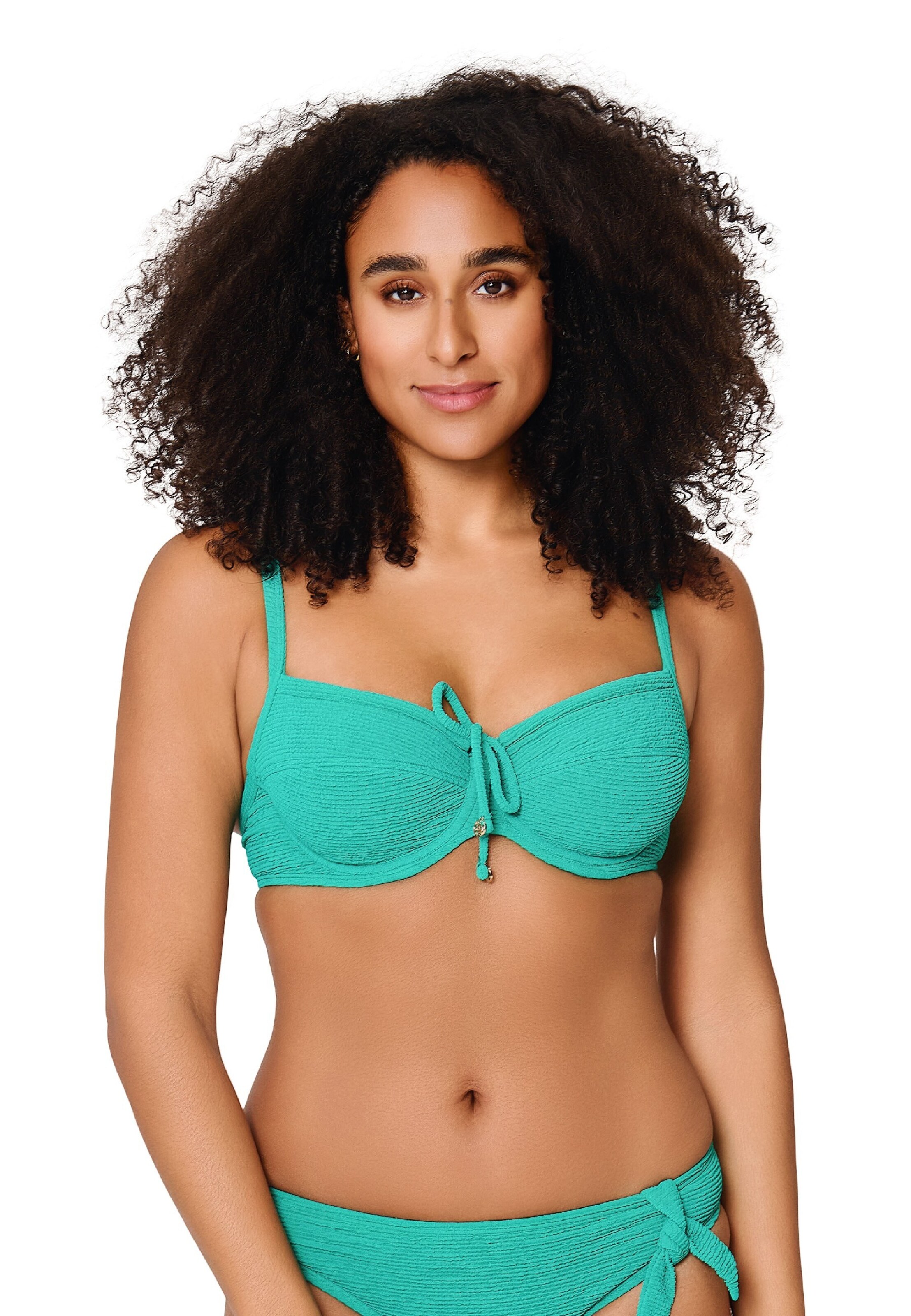 LingaDore Bustier Bikinitop in Groen: voorkant