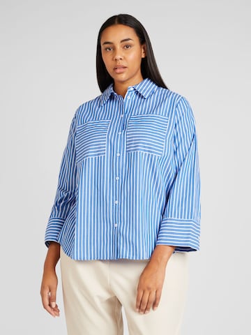 ONLY Carmakoma Blouse 'NAVITTA' in Blauw: voorkant