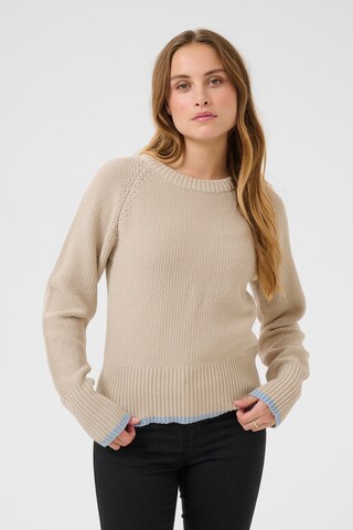 Pull-over Kaffe en beige : devant