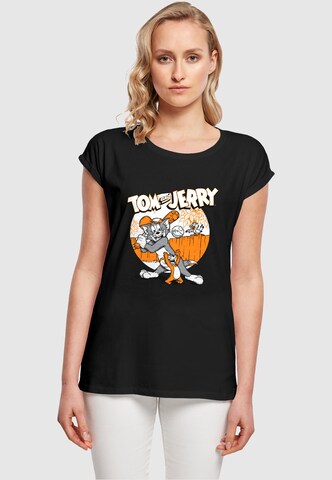 ABSOLUTE CULT Shirt 'Tom And Jerry - Baseball' in Zwart: voorkant