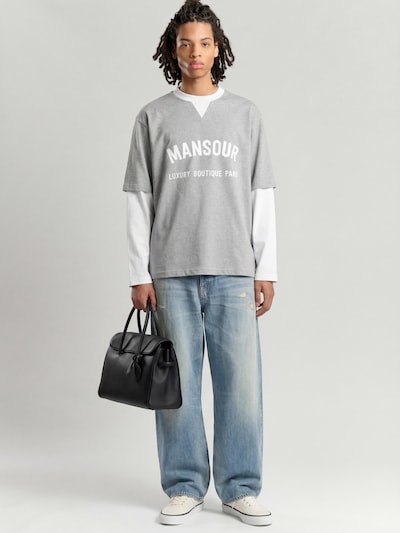 Mansour Sweatshirt 'Double Sleeved Longsleeve' i grå, Produktvisning