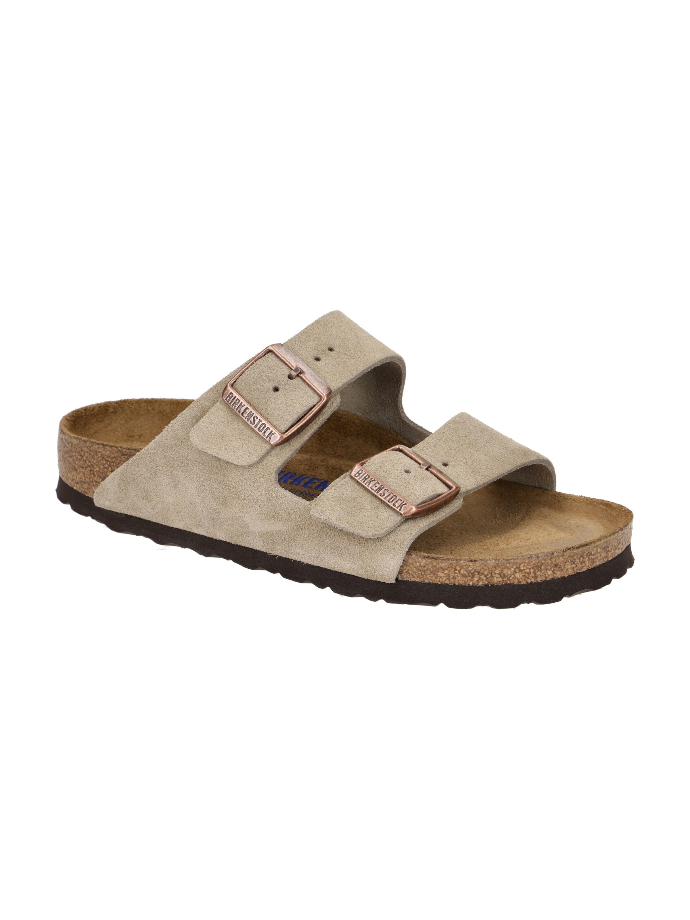 BIRKENSTOCK Mules 'Birkenstock Arizona BS Pantolette taupe grau SCHMAL Weichbettung 951303' in 35 in Brown, Item view