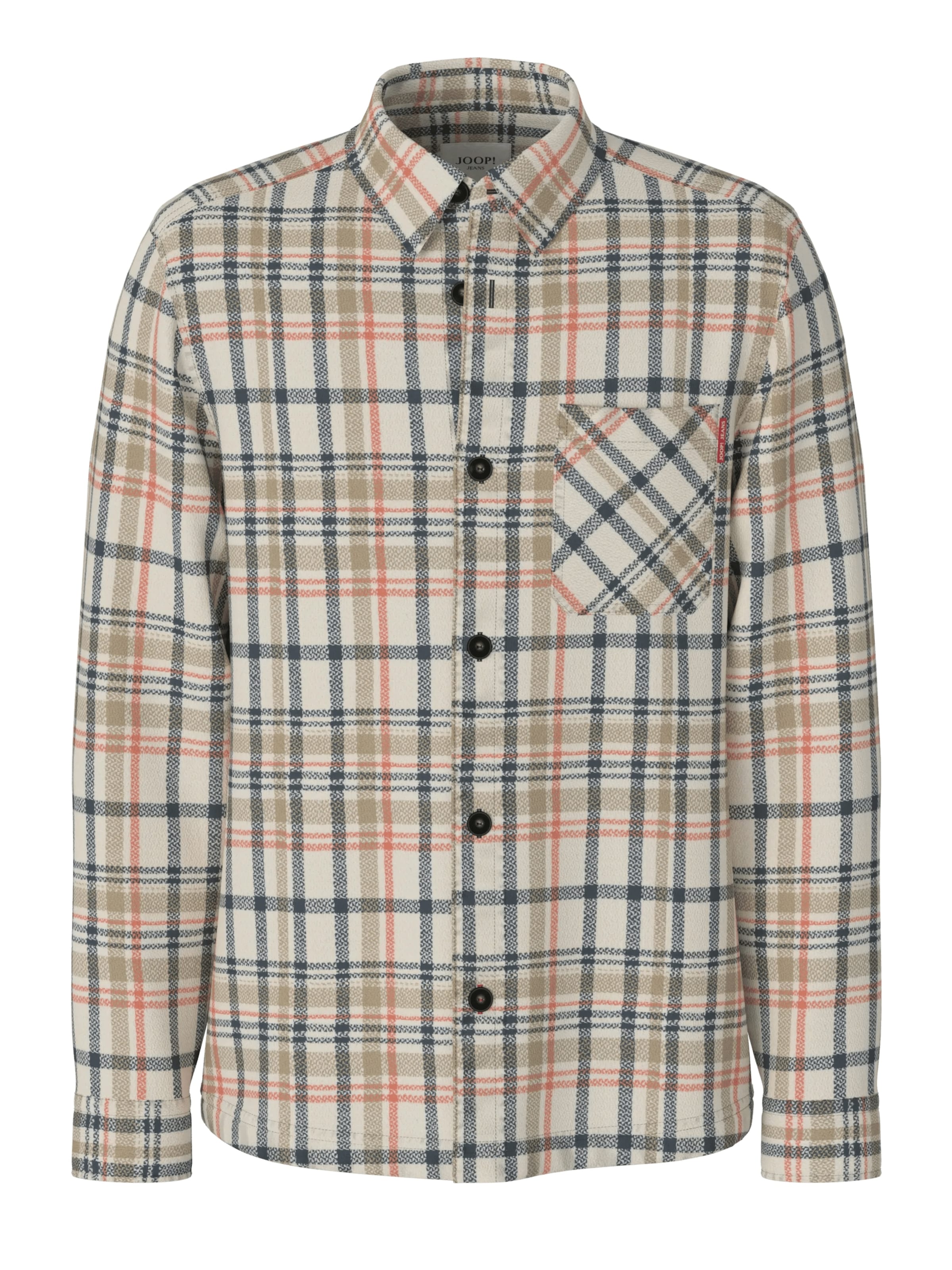 JOOP! Jeans Paita 'Harvi' värissä basaltinharmaa / khaki / koralli / luonnonvalkoinen, Tuotenäkymä