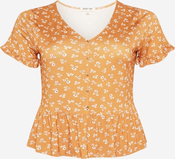 ABOUT YOU Curvy قميص 'Glenn' بلون برتقالي: الأمام