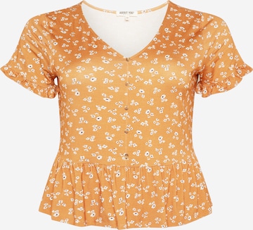 ABOUT YOU Curvy - Camisa 'Glenn' em laranja: frente