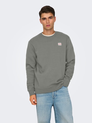 Only & Sons Sweatshirt 'ONSDAWSON' in Grijs: voorkant