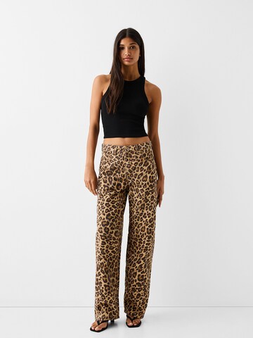 Loosefit Pantalon Bershka en beige
