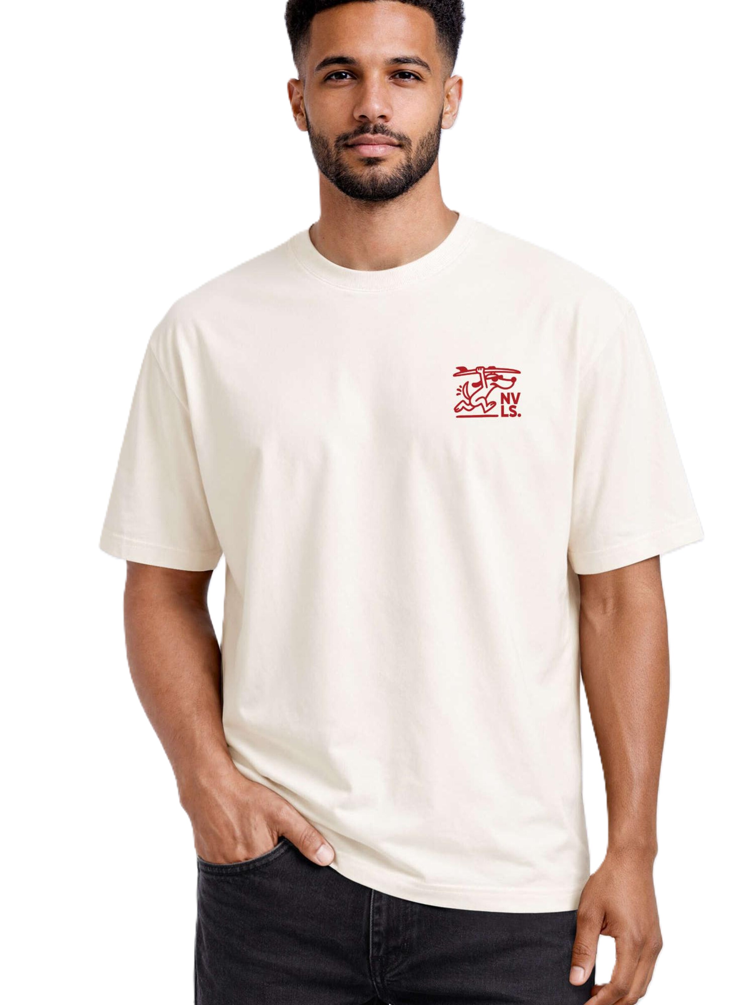 Neverless Shirt 'Palm Locos' in Beige: front
