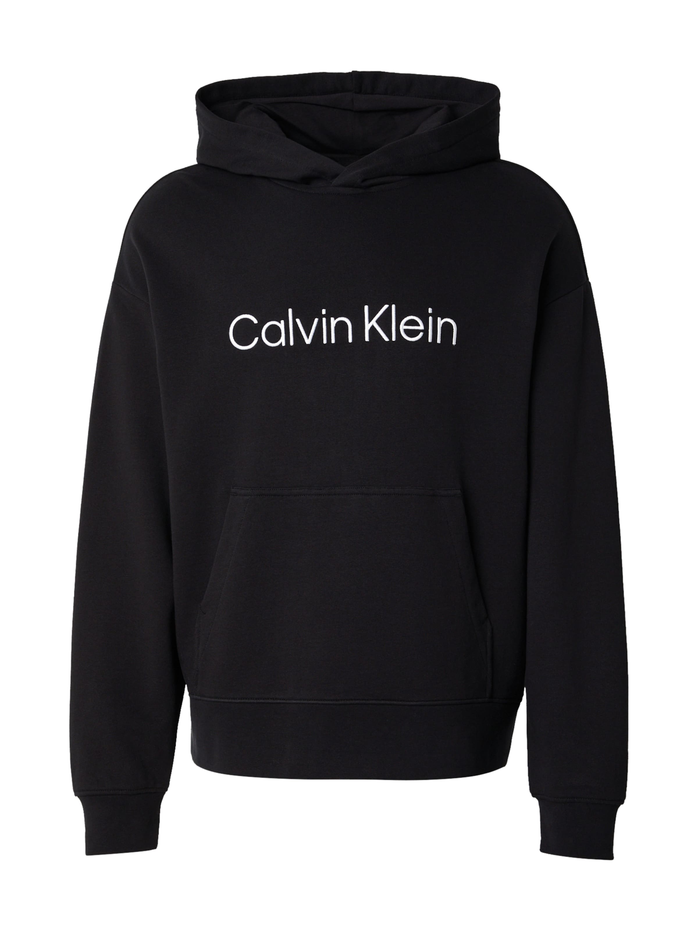 Bluză de molton de la Calvin Klein Jeans pe negru: față