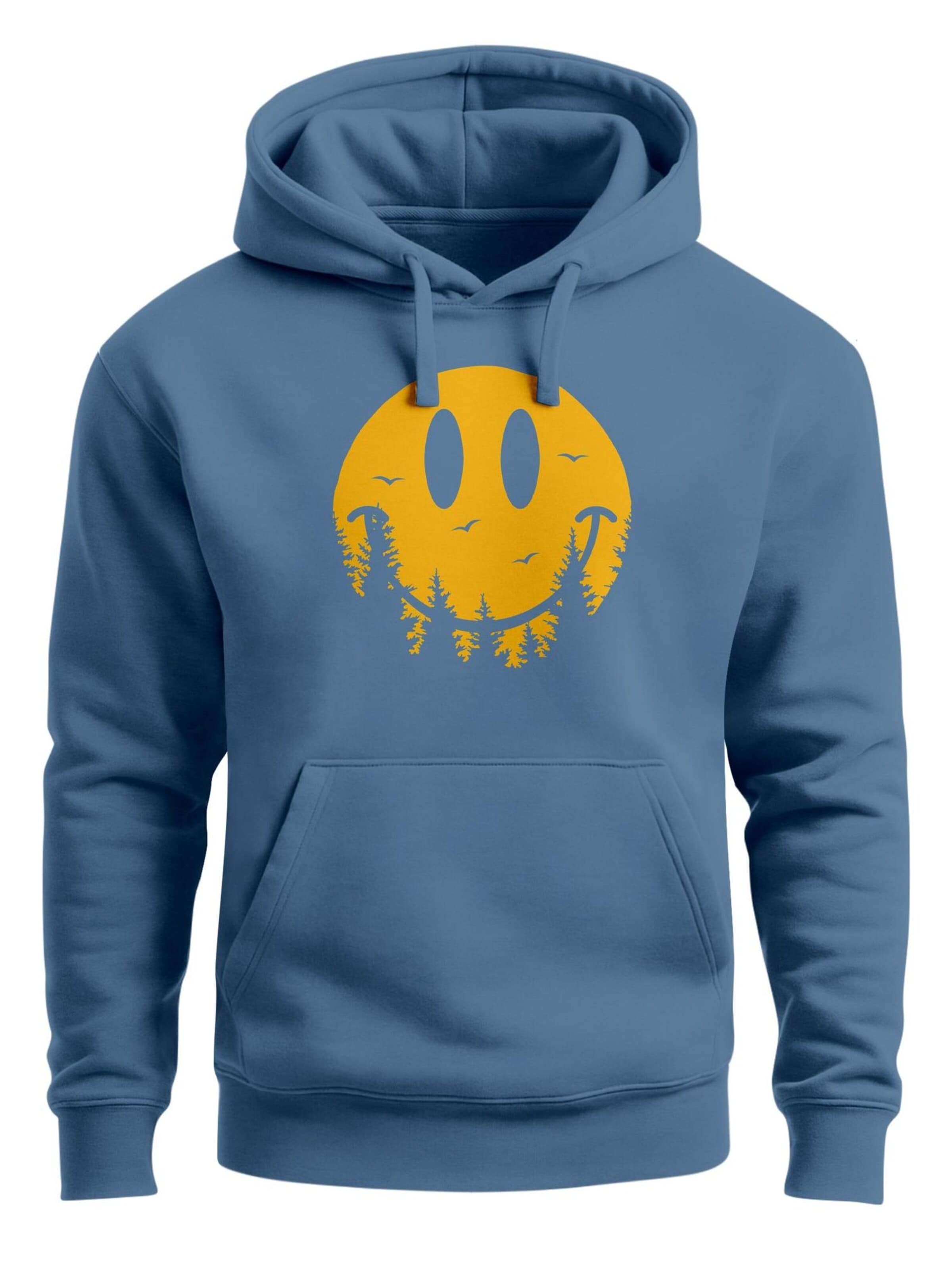 Neverless Sweatshirt 'Smile Forest' in Blue: front