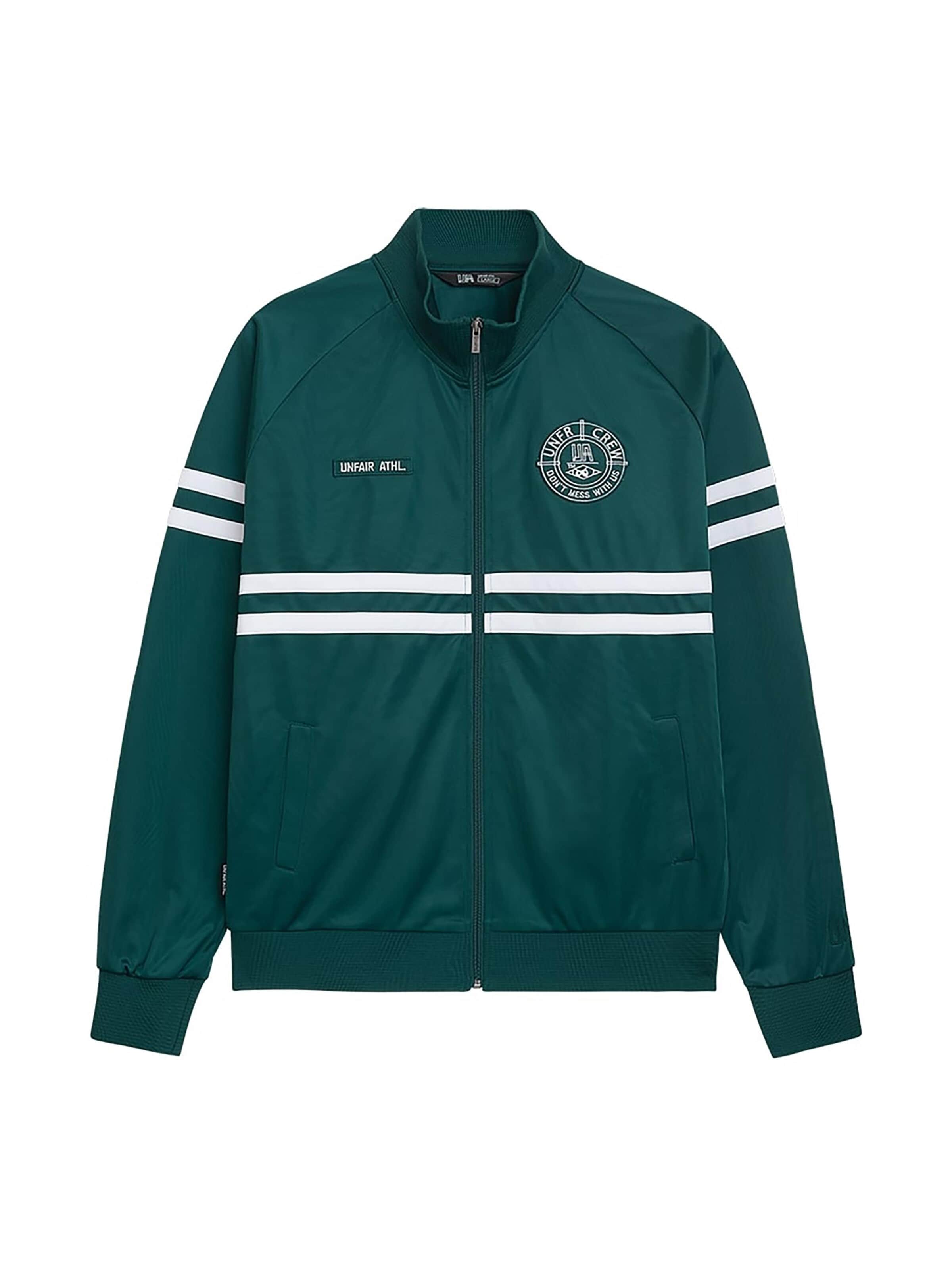 Unfair Athletics Training Jacket 'DMWU' in Green: front