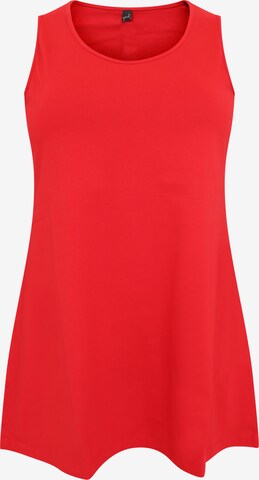 Yoek Top ' COTTON ' in Red: front