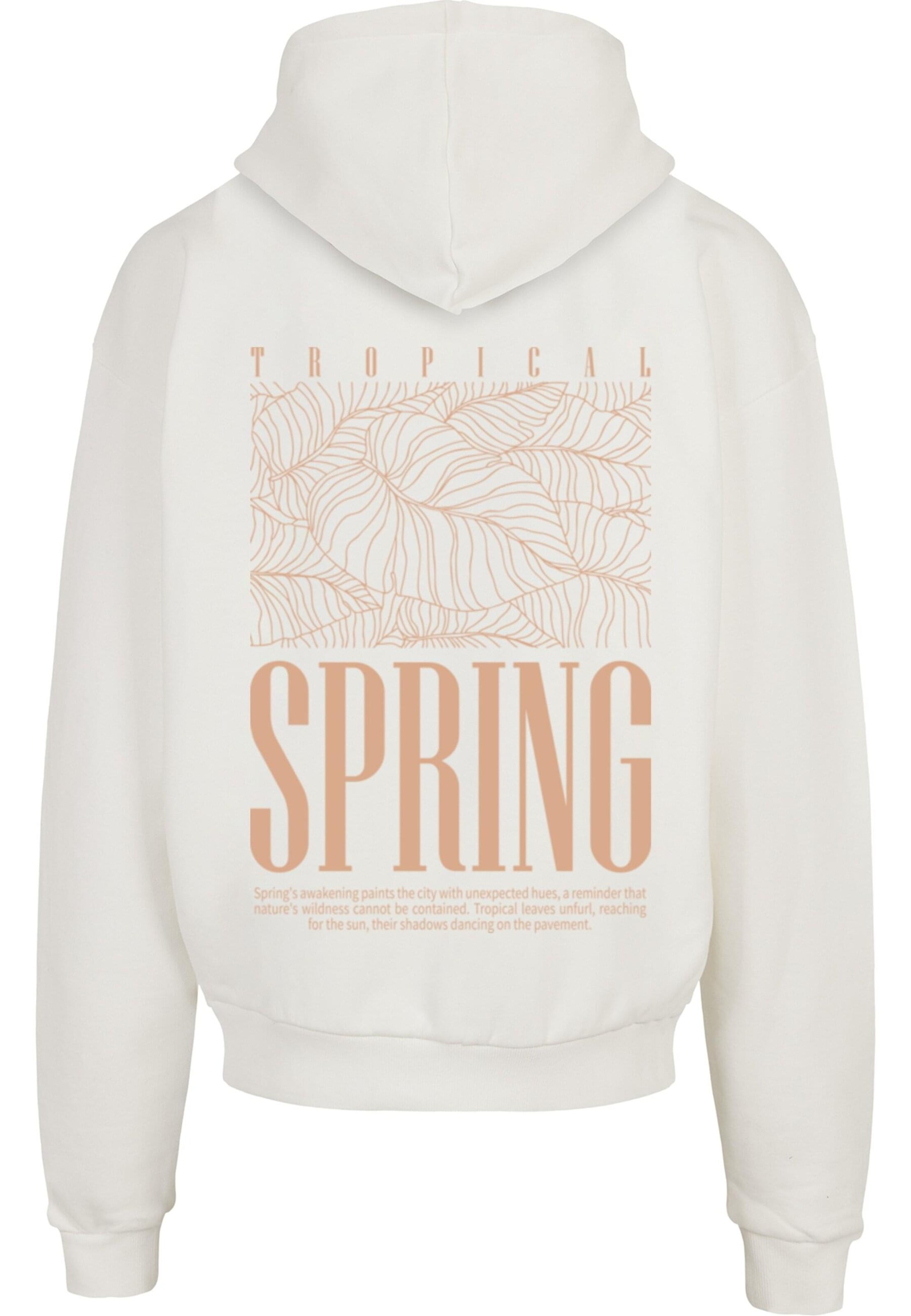 Merchcode Sweatshirt 'Tropical Spring' in Weiß