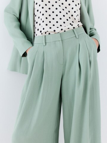 Next Wide Leg Hose in Grün