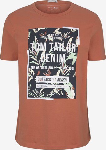 TOM TAILOR DENIM T-Shirt in Braun: front