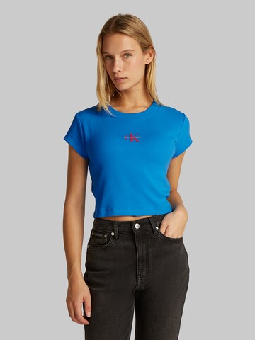 T-shirt Calvin Klein Jeans en bleu : devant