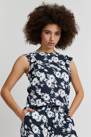 Camicia da donna 'Marrakech' di ICHI in blu: frontale