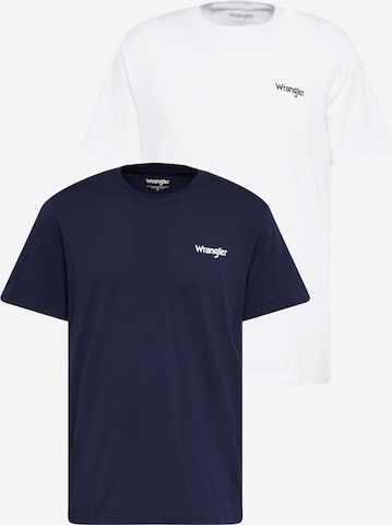 WRANGLER T-Shirt 'SIGN OFF' in Blau: predná strana