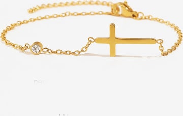 Bracelet 'Kreuz Armband Damen | Edelstahl vergoldet' Alster Herz en or : devant