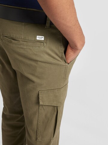 JACK & JONES Tapered Cargobroek 'MARCO JOE' in Groen