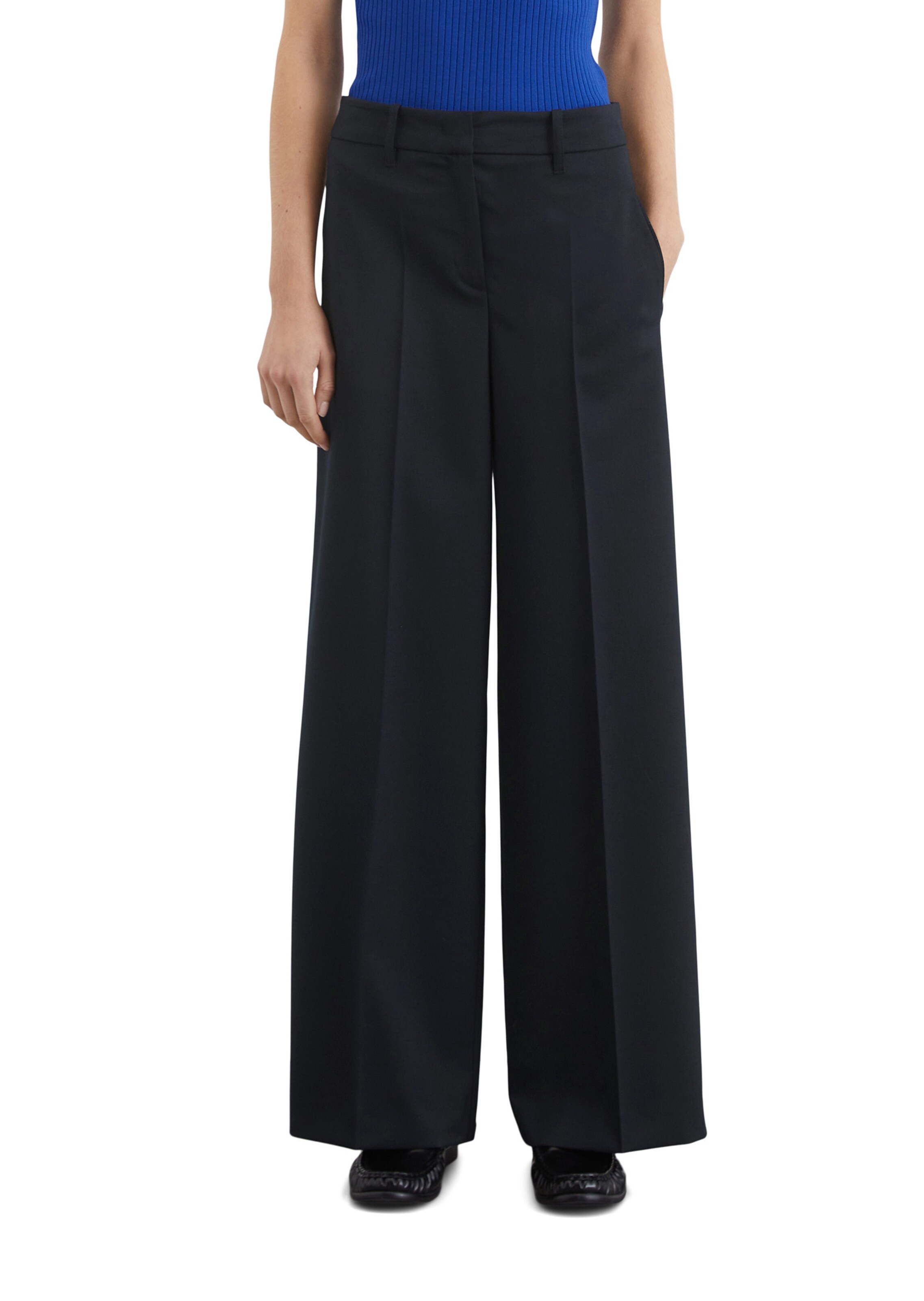 Marc O'Polo Wide Leg Hose in Blau: Vorderseite