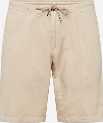 regular Pantaloni con pieghe di bugatti in beige: frontale