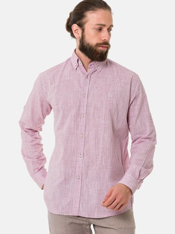 Coupe slim Chemise 'CH199' CIPO & BAXX en rouge