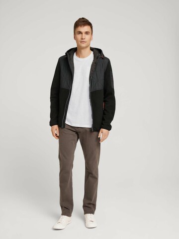 TOM TAILOR Fleece jas in Zwart