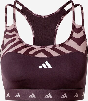 ADIDAS PERFORMANCE Бюстье Спортивный бюстгальтер 'Hyperglam Techfit Medium-Support Zebra' в Красный: спереди