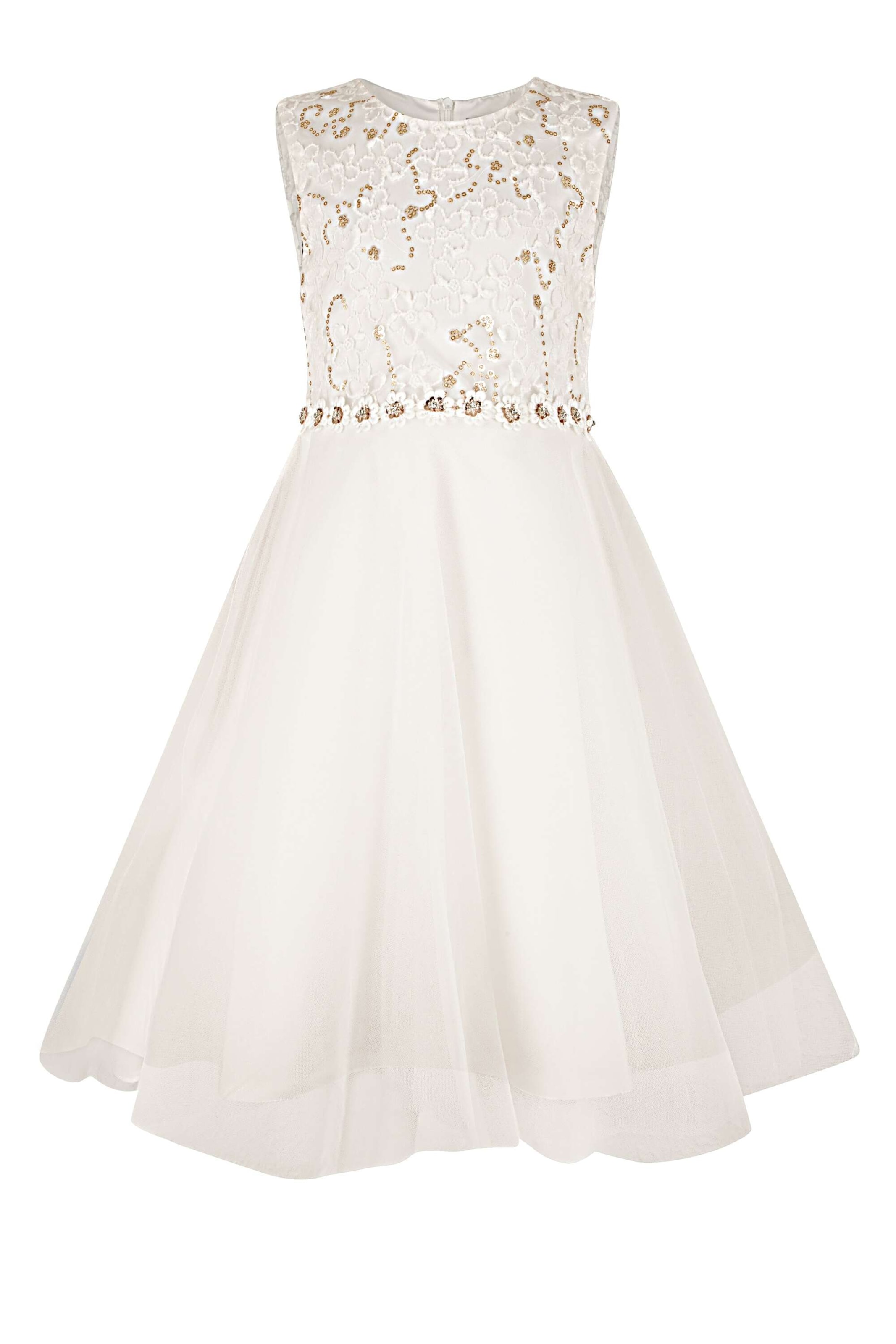 happy girls Klänning i vit: framsida